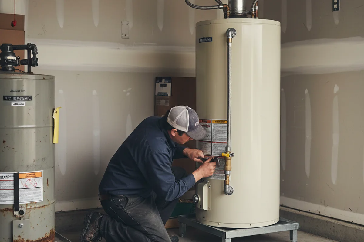 Water heater and shutoff valve replacement in La Follette